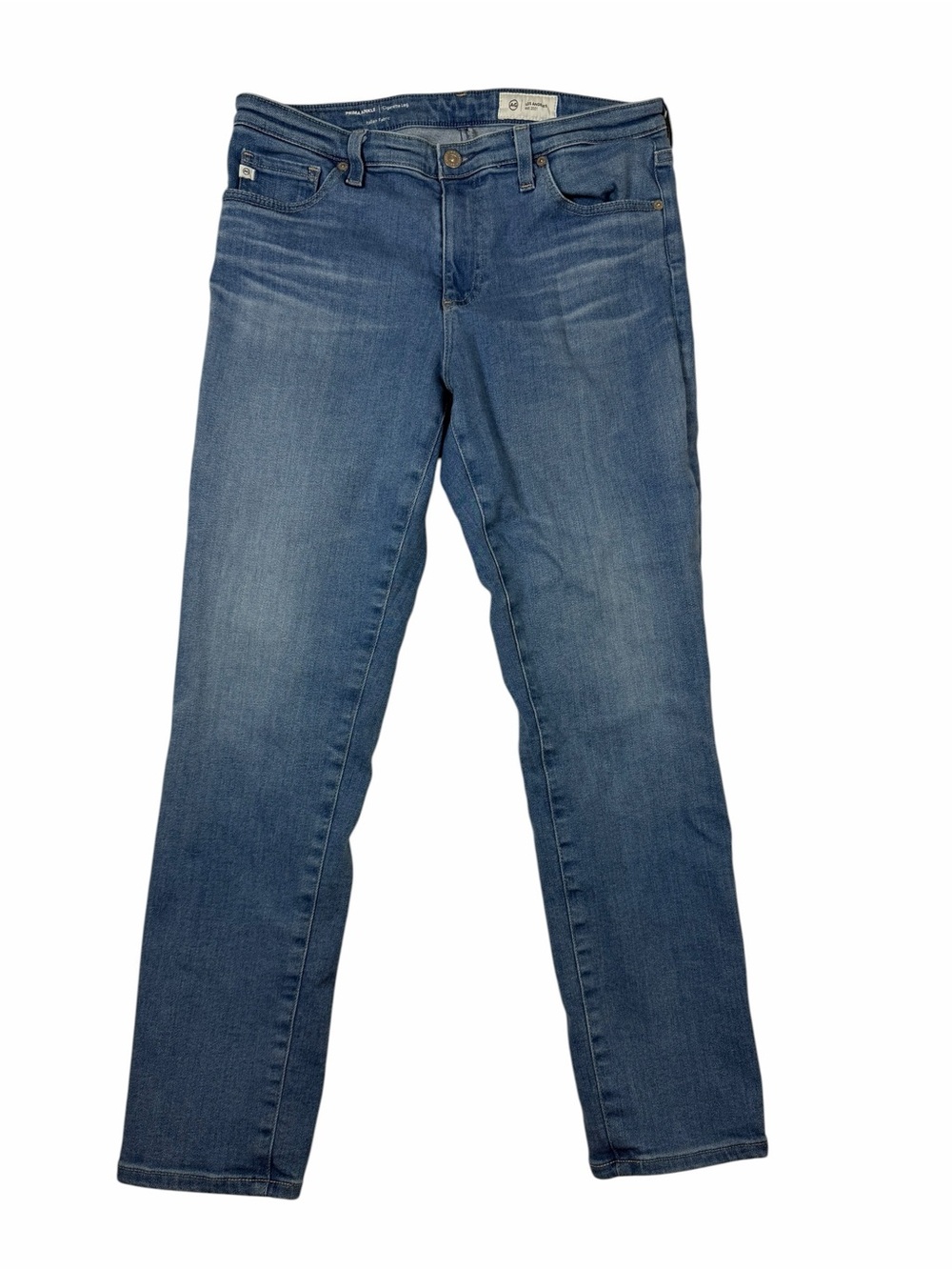 Women’s Ag-Denim Cigarette Leg Prima Ankle Italian Fabric Light Blue size 31